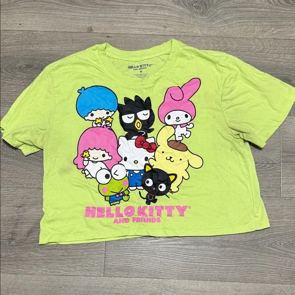 Hello Kitty Lime Green & Pink Character Crop Tee - Picture 4 of 4